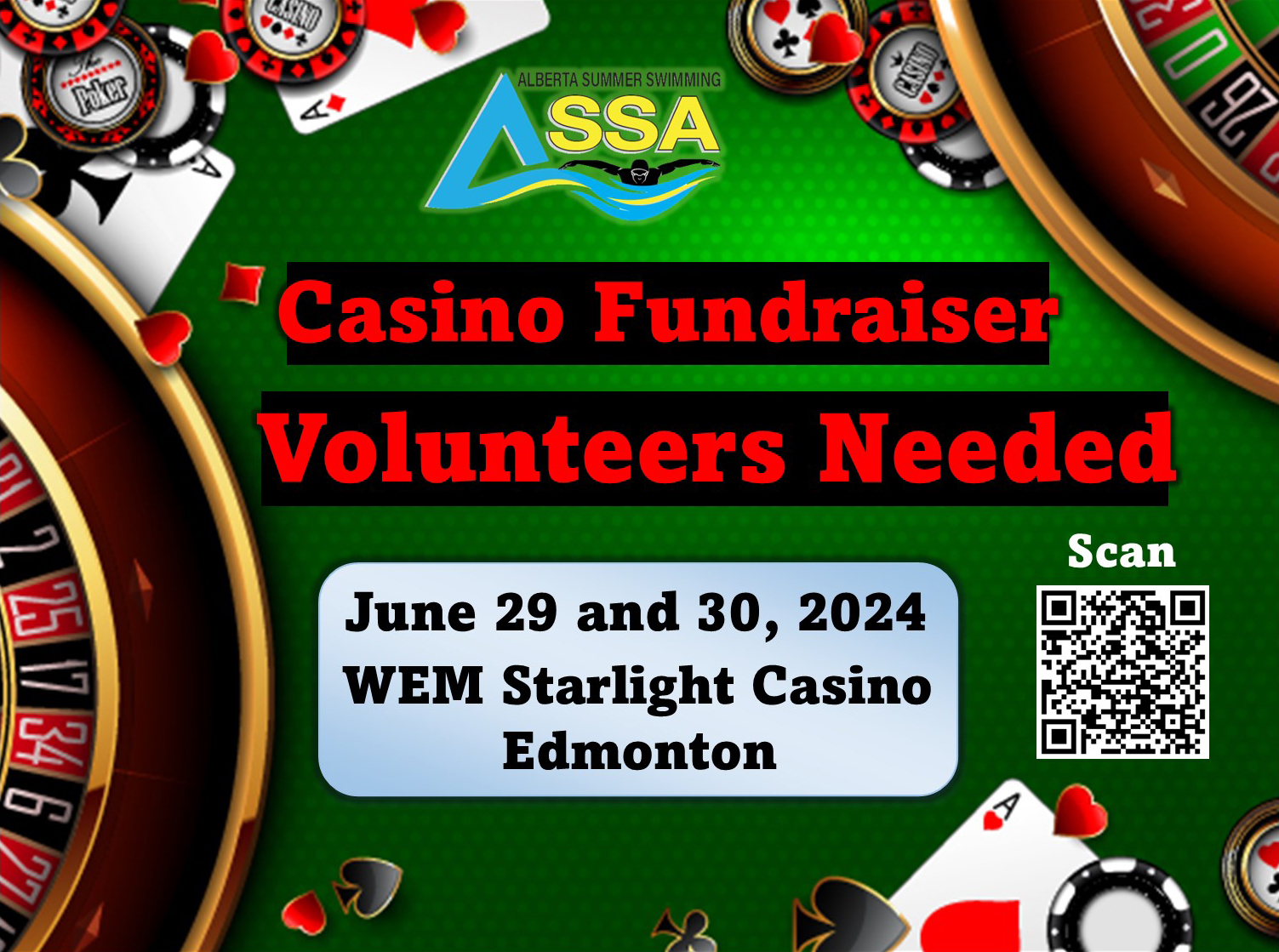 Casino Fundraiser Volunteers Needed